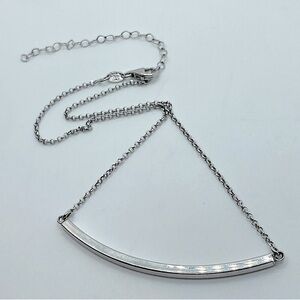 DYADEMA Sterling Silver Minimalist Curved Bar Chain 12” - 15” Adjustable